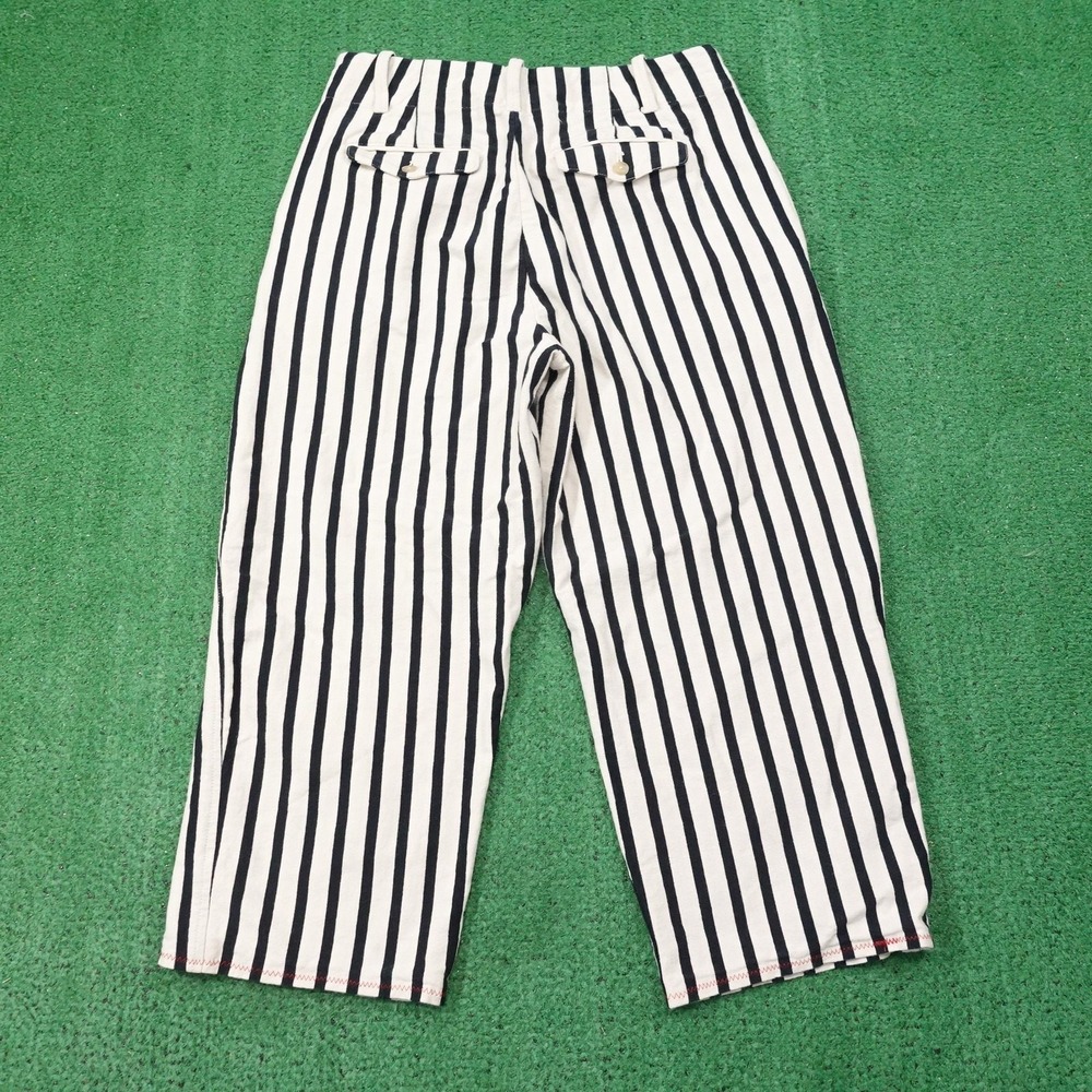 Polo Ralph Lauren Pants Womens 10 White Striped Capri Nautical Pockets 32x23 - Picture 5 of 9